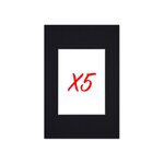 Lot de 5 passe-partouts standard noir pour cadre et encadrement photo - Nielsen - Cadre 50 x 60 cm - Ouverture 29 x 39 cm