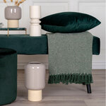 Coussin carré en velours vert foncé foncé 40 x 40 cm