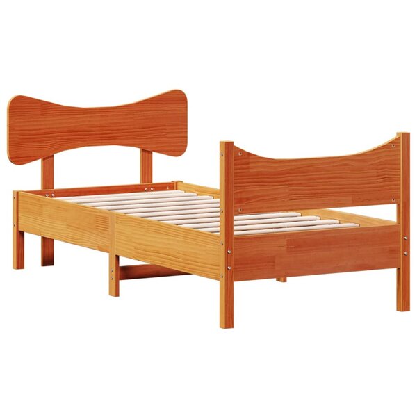 vidaXL Cadre de lit sans matelas cire marron 100x200cm bois pin massif