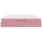 vidaXL Lit avec rangement et matelas Rose 200 x 200 cm Velours