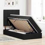 vidaXL Lit avec rangement et matelas Noir 90 x 200 cm Polyester