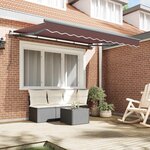 vidaXL Auvent Rétractable Marron 250 x 200 cm tissu