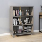 vidaXL Bibliothèque HAMAR Gris clair 85x35x112 cm Bois de pin massif