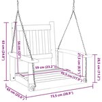 vidaXL Chaise balançoire de jardin chaînes en métal bois massif sapin