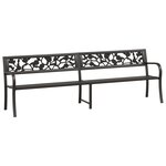 vidaXL Banc double de jardin 246 cm Noir Acier