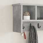 vidaXL Porte-manteau mural avec étagère Gris béton 50 x 16 x 26 cm