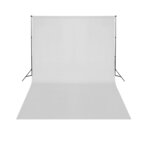 vidaXL Support de fond télescopique et toile de fond blanc 3x5 m