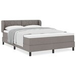 vidaXL Lit boxspring avec matelas Taupe 140 x 190 cm tissu
