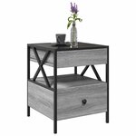 vidaXL Table basse avec LED Infinity sonoma gris 40x40x51 cm