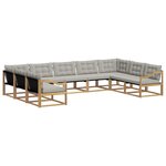 vidaXL Ensemble de canapés d'extérieur 9 Pièces Blanc et gris clair
