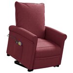 vidaXL Fauteuil de massage Rouge bordeaux Tissu