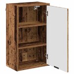 vidaXL Ensemble de mobilier de salle de bain Plaid 3 Pièces Bois ancien