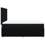 vidaXL Sommier à lattes de lit avec matelas Noir 140x200 cm Tissu