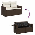 vidaXL Salon de jardin avec coussins 7 Pièces marron résine tressée