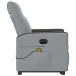 vidaXL Fauteuil inclinable de massage électrique Gris clair Tissu