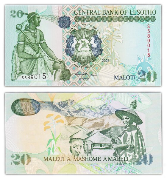 Billet de collection 20 maloti 2005 lesotho - neuf - p16d
