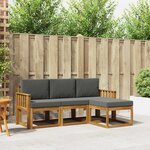 vidaXL Ensemble de canapés d'extérieur 4 Pièces Naturel et Anthracite
