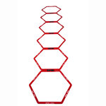 Pure2improve 6 pièces grille hexagonale d'agilité rouge