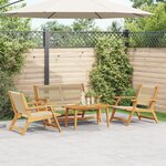 vidaXL Ensemble de chaises de jardin de 4 - Bois d'acacia beige