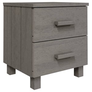 vidaXL Table de chevet HAMAR Gris clair 40x35x44 5 cm Bois pin massif