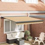 vidaXL Auvent Rétractable Multicolore 350 x 250 cm Tissu et Métal