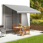vidaXL Tissu de remplacement pour auvent Anthracite et blanc 4 5x3 m