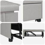 vidaXL Canapé-Lit Gris 194 x 67 x 37 cm tissu