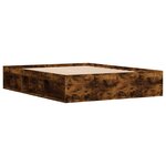 vidaXL Cadre de lit chêne fumé 140x190 cm