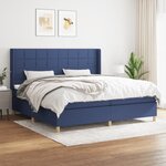 vidaXL Sommier à lattes de lit avec matelas Bleu 200x200 cm Tissu