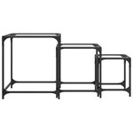 vidaXL Tables basses gigognes 3 Pièces dessus en verre transparent acier