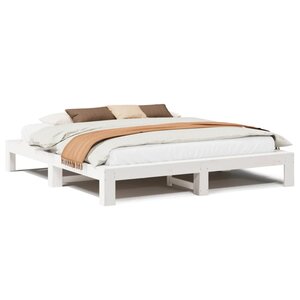 vidaXL Cadre de lit sans matelas blanc 180x200 cm bois massif de pin