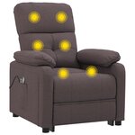 vidaXL Fauteuil électrique de massage Marron foncé Tissu