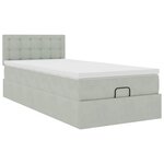 vidaXL Cadre de lit ottoman avec matelas gris clair 80x200 cm velours