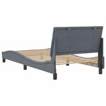 vidaXL Cadre de lit sans matelas Hanko gris foncé 100x200 cm velours