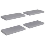 vidaXL Étagères murales flottantes 4 Pièces gris 50x23x3 8 cm MDF