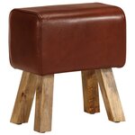 vidaXL Banc saut de cheval 38 cm marron cuir véritable et manguier