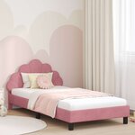 vidaXL Cadre de lit pour enfants avec tête de lit Rose 90 x 190 cm
