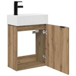 vidaXL Meuble de salle de bain avec robinet Chêne artisanal