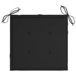 vidaXL Chaises de jardin avec coussins noir lot de 6 Bois teck massif