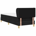 vidaXL Lit à Ressorts avec Matelas Crème 90x200 cm Tissu Noir