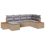 vidaXL Ensemble de canapé de jardin 6 Pièces Beige et Gris clair
