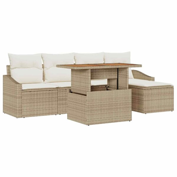 vidaXL Ensemble de salle à manger pour jardin 6 Pièces Beige et crème