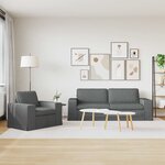 vidaXL Canapé 2 Pièces Gris foncé 182 x 80 x 82 cm tissu