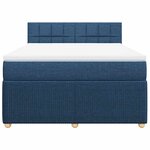 vidaXL Sommier à lattes de lit avec matelas Bleu 140x200 cm Tissu