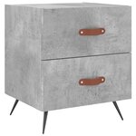 vidaXL Tables de chevet 2Pièces gris béton 40x35x47 5cm bois d’ingénierie