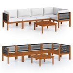 vidaXL Salon de jardin 6 pièces avec coussins Crème 63 x 63 cm