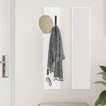 vidaXL Porte-manteau mural Blanc 20 x 1.5 x 100 cm Bois d'ingénierie