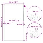 vidaXL Store enrouleur de douche 140x240 cm largeur du tissu 136 cm