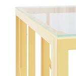 vidaXL Table basse doré 50x50x50 cm acier inoxydable et verre