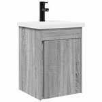 vidaXL Meuble de salle de bain avec robinet Sonoma gris